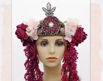 Festival headband for woman - Flowers fairy  costume headpiece