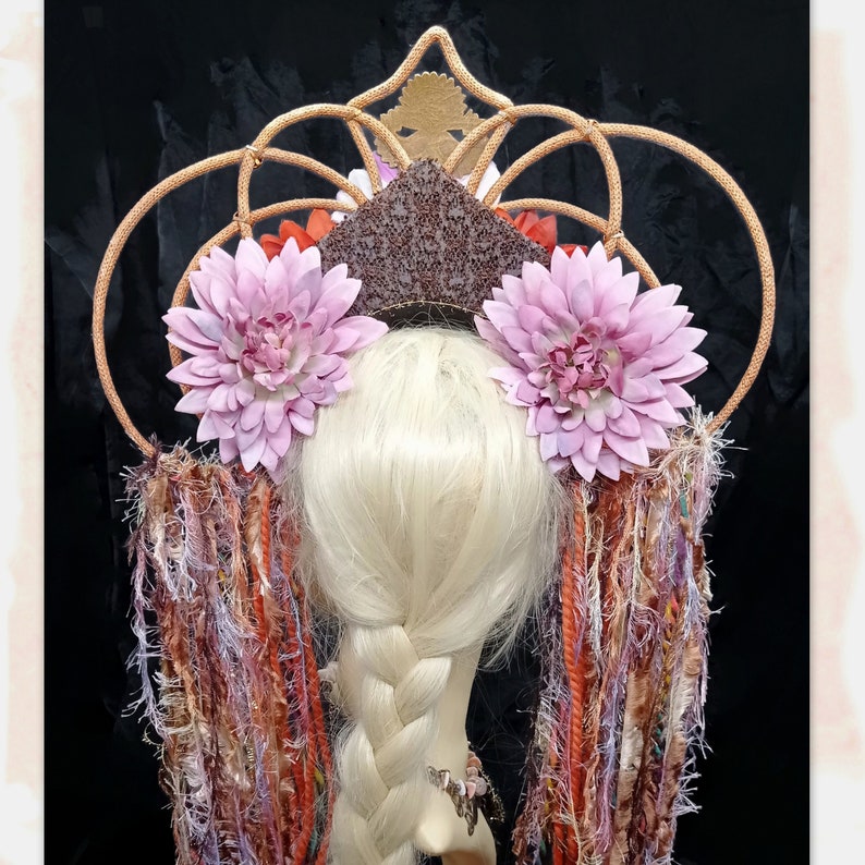 Goddess crown headdress Autumn fairy, fantasy headpiece for women image 8