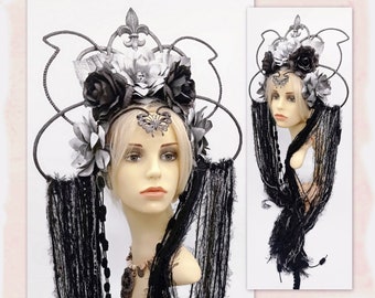 Gothic fantasy queen crown - Evil  dark fairy headdress