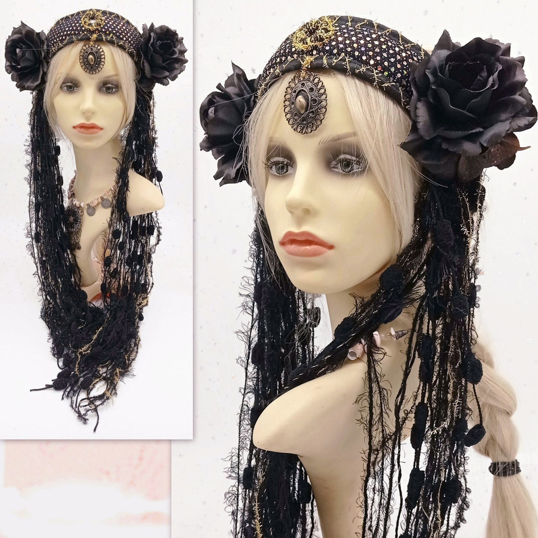 Dark Fairy Costume Headpiece Costume Headdress for Tribal Fusion