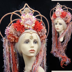 Goddess crown headdress Autumn fairy, fantasy headpiece for women image 1