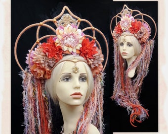 Goddess crown headdress - Autumn fairy, fantasy headpiece for women