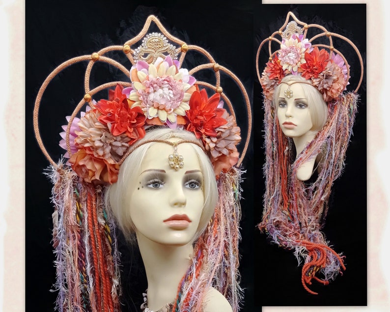 Goddess crown headdress Autumn fairy, fantasy headpiece for women image 1