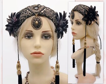 Tribal Fusion Headdress - Burlesque Headband - Festival Headpiece for Woman