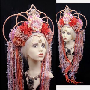 Goddess crown headdress Autumn fairy, fantasy headpiece for women image 10