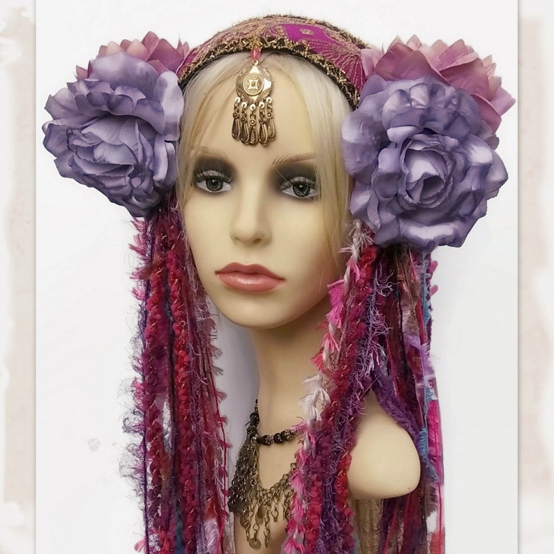 Flowers Fairy Headpiece Tribal Fusion Headdress Festival Headpiece for Women