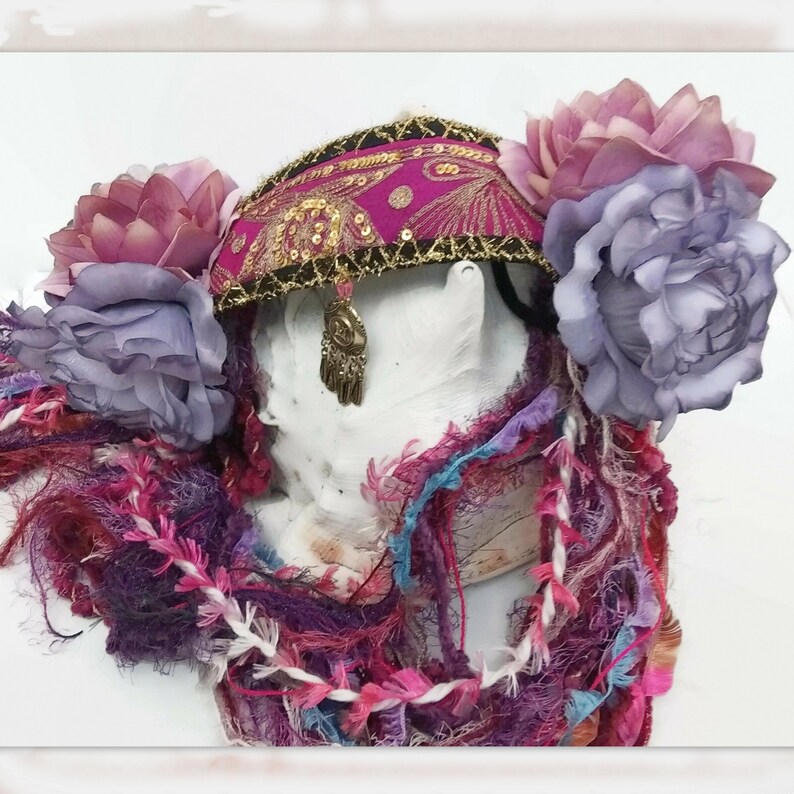 Flowers Fairy Headpiece Tribal Fusion Headdress Festival Headpiece for Women