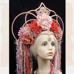 Goddess crown headdress Autumn fairy, fantasy headpiece for women image 4