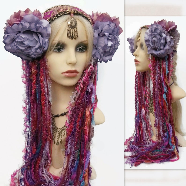 Flowers Fairy Headpiece Tribal Fusion Headdress Festival Headpiece for Women