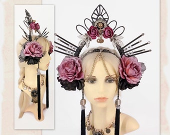 Fantasy tribal fusion crown - Goddess costume headdress  for women