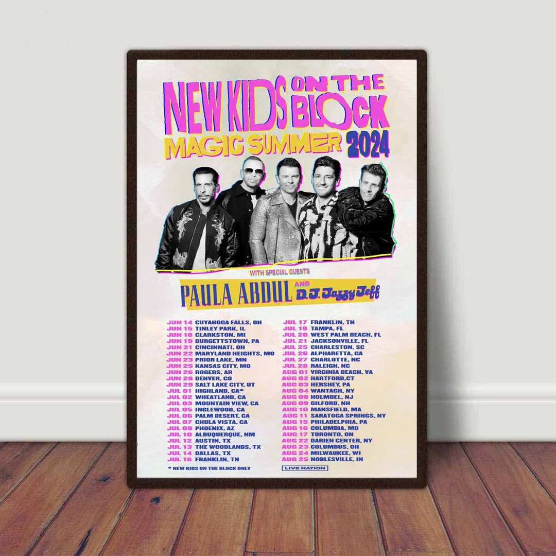 New Kids on the Block Magic Summer 2024 Tour Poster Print Home Decor