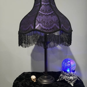 Vintage Victorian lampshade in purple