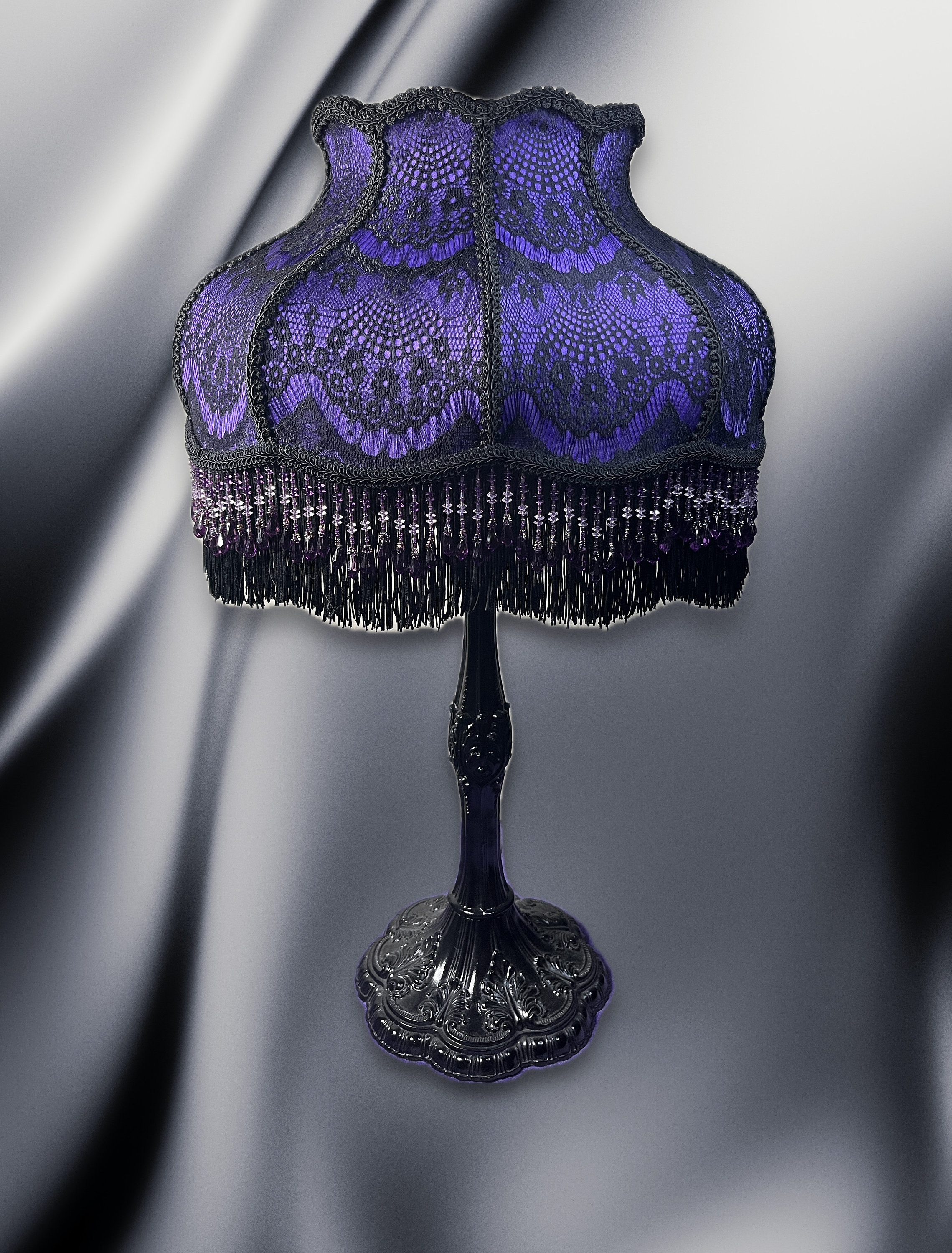 Crystal Purple Table Lamp Shade Purple Lace Nightshade