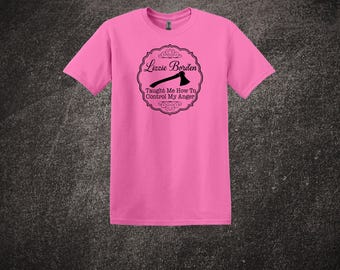 Camiseta "Lizzie Borden me enseñó a controlar mi ira" / Camiseta de asesino en serie / Lizzie Borden / Fanático del crimen real / Camiseta de crimen real