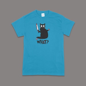 Murder Cat T-Shirt | True Crime Tee | Funny Gift for True Crime Junkie | Gift for Cat Lover | Humorous T-Shirt | Animals and Crime