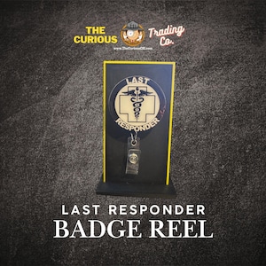 Last Responder Abzeichen Rolle | Coroner Abzeichen Rollen | Themed Badge Clips | ID-Clips für Todesermittler