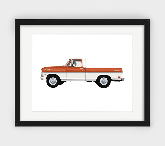 Ford Truck, Orange, Cordova Orange Ford Truck, Bumpside, F100