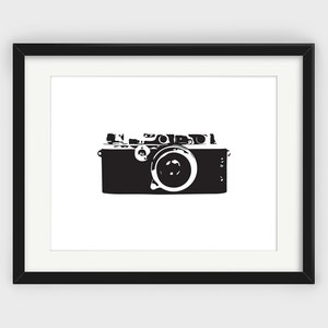 Vintage Camera Print, Ink Print, Camera, Black and White, Minimal Wall Art, Abstract Camera, Camera Wall Decor, Instant Download, Simple Art