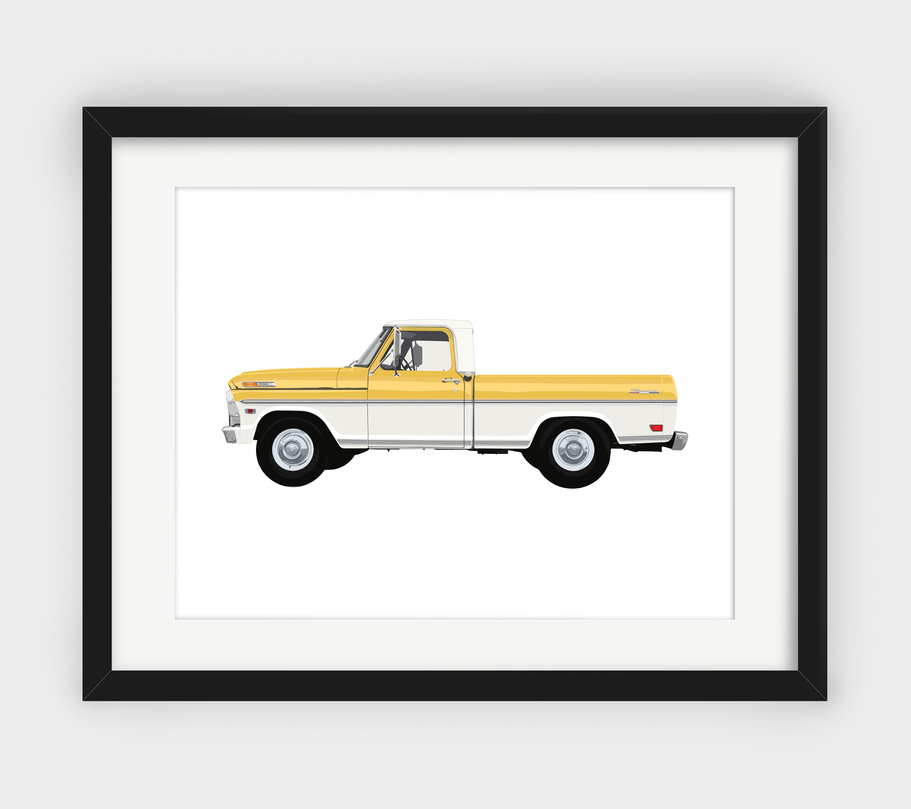 Ford Truck, Yellow, Empire Yellow Ford Truck, Bumpside, F100, F150
