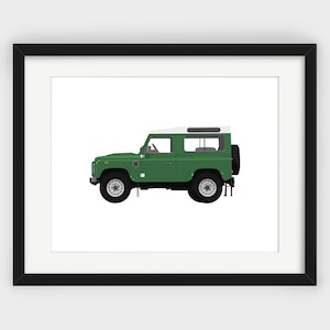 Land Rover Defender, Forest Green, Green Land Rover, Minimalist Print, Scandinavian Art, Wall Decor, Downloadable Print