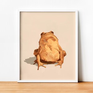 Minimalist Frog Print, Frog Art, Japandi Decor, Digital Download, Cottagecore Decor, Animal Prints, Vintage Wall Art, Nursery Decor