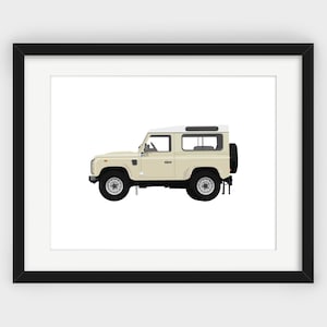 Land Rover Defender, Beige, Tan, Limestone Land Rover, Minimalist Print, Scandinavian Art, Wall Decor, Downloadable Print