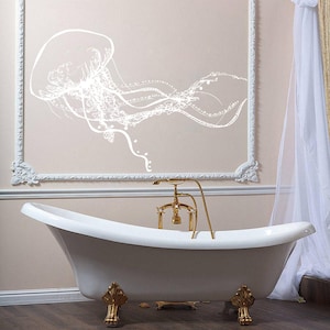 Jellyfish Wall Decal - Jellyfish Wall Sticker, Jellyfish Bathroom Wall Decor Art , Sea Life Wall Decor, Beach House Decor, Marine Life se035