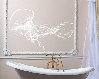 Jellyfish Wall Decal: Sea Life Bathroom Decor se035