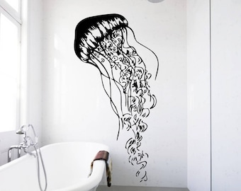 Jellyfish Wall Decal: Sea Life Bathroom Decor se036