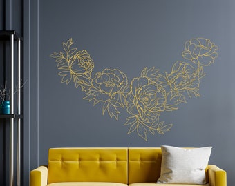 Peony Bloom Vinyl Wall Decal - Beautiful Floral Decor for Your Home or Office se185