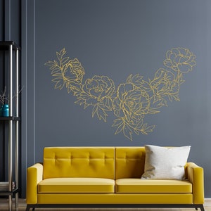 Peony Bloom Vinyl Wall Decal - Beautiful Floral Decor for Your Home or Office se185