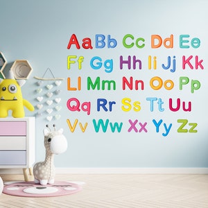ABC Wall Decal, Alphabet multicolor decal, Educational Gifts, ABC Nursery Decor se182