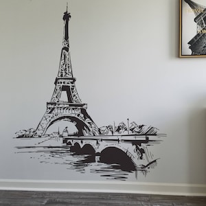 Eiffelturm Wandtattoo - Paris Frankreich Dekor, Schlafzimmer Dekor, Eiffel Aufkleber