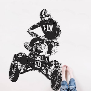 Off Road Bike Wall Decal, 4 Wheeler Stickers - Bedroom, Garage Decor se169