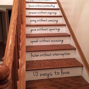 10 Ways To Love Stair Decals: Custom Inspirational Quote se181