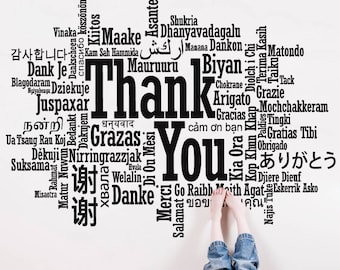Thank You in Many Languages Wall Decal: Diverse Room Decor se144