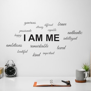 I Am Me - Inspirational Wall Decor, Positive Affirmation Wall Decals ...