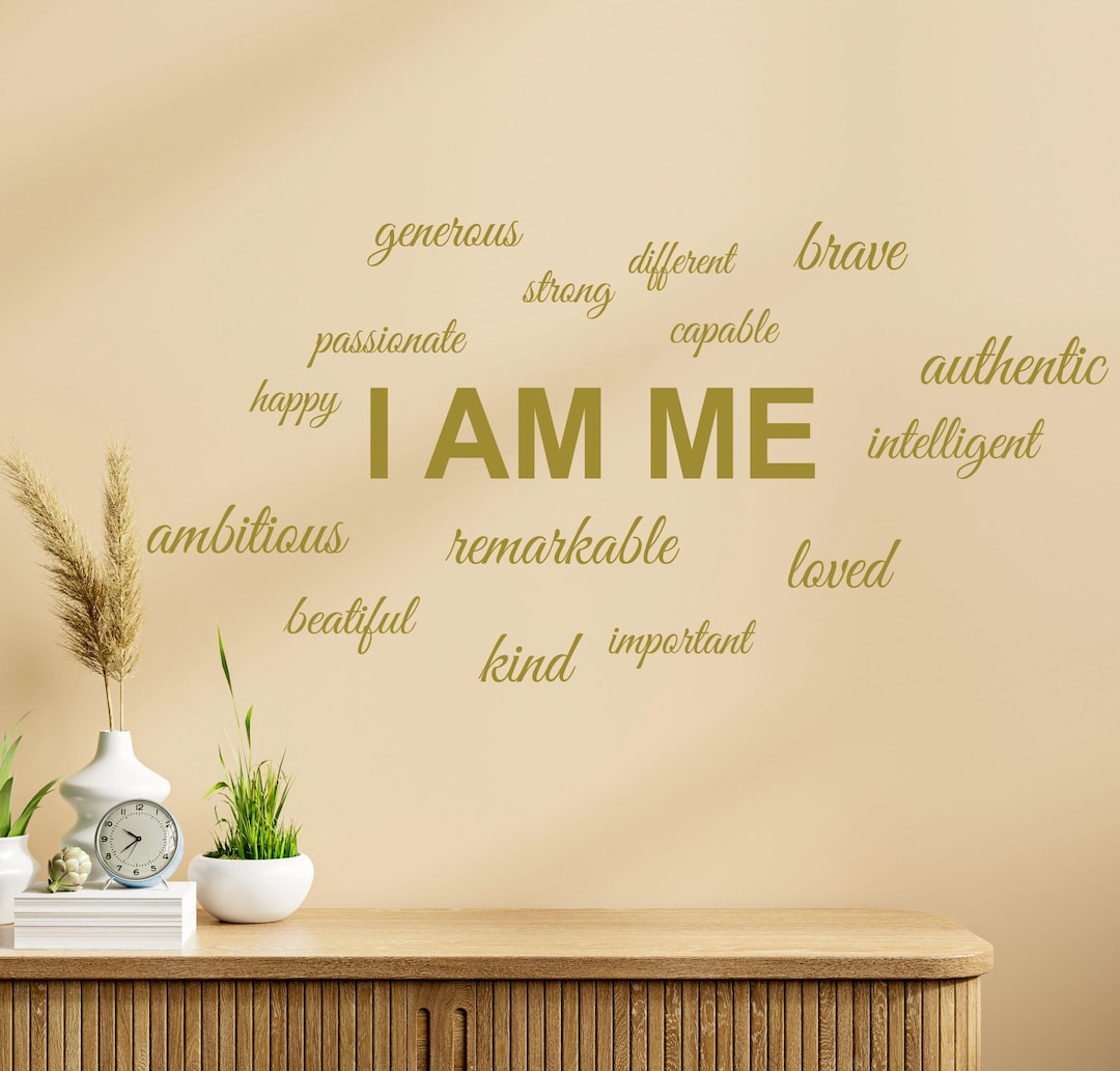 I Am Me - Inspirational Wall Decor, Positive Affirmation Wall Decals ...
