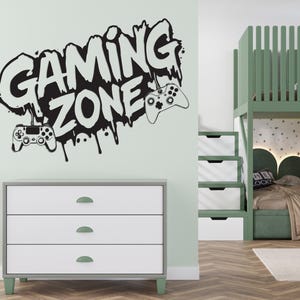 Gaming Zone Wall Decal for Gamers, Gaming Room Sticker, Melting Gaming Zone Wall Decal, Boys Room Gamer Wall Art, Teen Room Décor se265