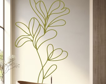 Minimalistisches Wandtattoo: Einfacher Blumenakzent n083