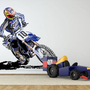 Motocross Wall Decal Motorcycle Wall Decor Dirt Bike Gift Free