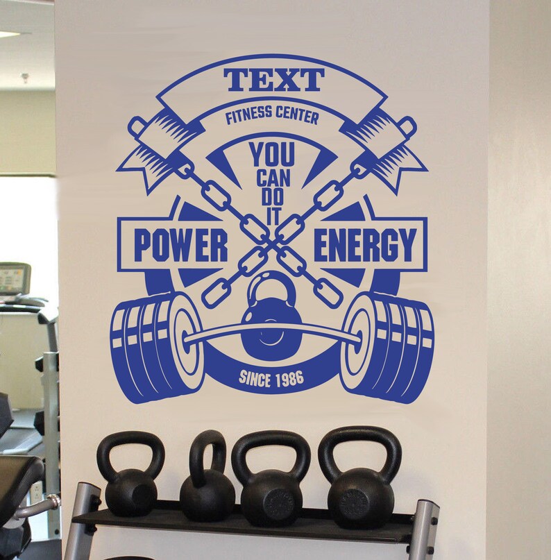 Personalized Gym Wall Decal Fitness Center Wall Sticker Etsy