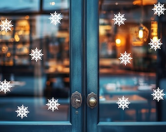 Weihnachtsfensteraufkleber - Weiß, Silber, Goldschneeflocken - mehrere Größen erhältlich n126