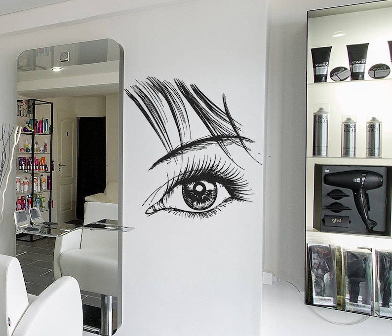 eyelash wall decal eyelash sticker eyelash eyebrows wall | etsy
