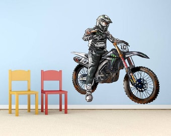 Dirt Bike Wall Decal: Motocross Vinyl Graphic (28x29 inches) mc333