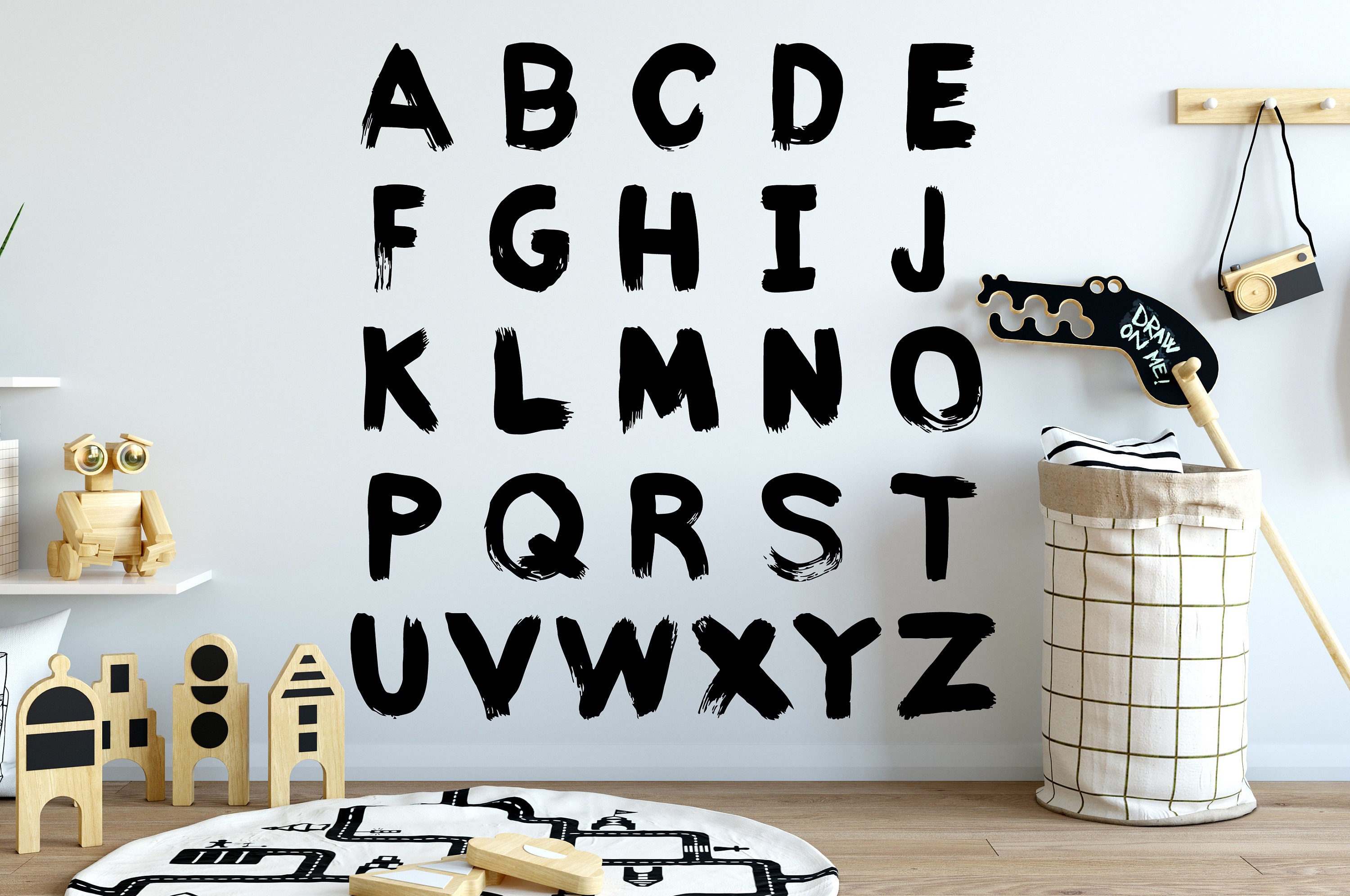 Animal Alphabet and Numbers Printed Wall Decals Kids Wall Decor Abc Decals  Abc Wall Art Alphabet Wall Decal Home School Decor Letters 