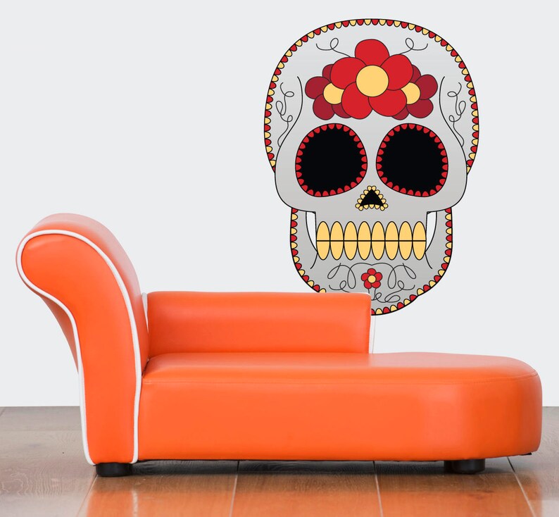 Sugar Skull Decal Wall Decor Multi Color Vinyl Mc589 - Sugar Skull Wall Decal Sugar Skull Decal Wall Decor Multi Color Vinyl Mc589 - Sugar Skull Wall Decal