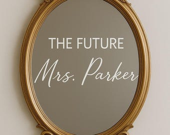 The Future Mrs Decal, Personalized Bridal Shower Sign, Custom Last Name Wedding Backdrop a098