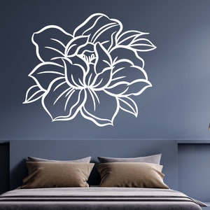 Peonies Wall Decal  -  Peony Flower Wall Decal - Flowers Vinyl Print Sticker - Bedroom Decor - Kids Room Decor, Nursery Decals n004