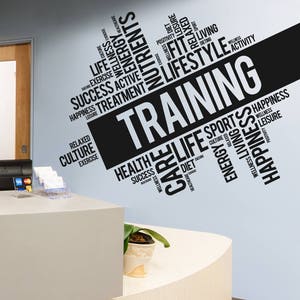 Naklejki ścienne do ćwiczeń fitness - Naklejka ścienna z inspirującymi słowami do ćwiczeń, motywująca dekoracja wnętrz, sztuka muralu, naklejka se136